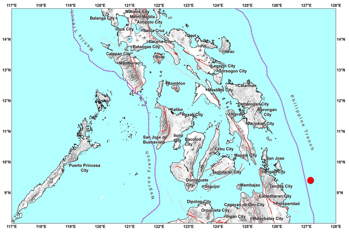 Magnitude 6.1 lindol sa Surigao del Sur