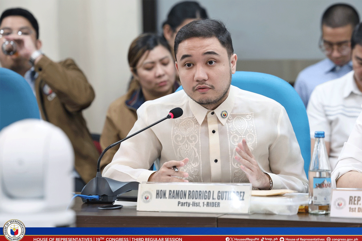 1-Rider Party-list Rep. Rodge Gutierrez